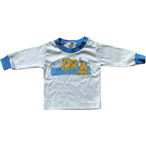 Bears & Bunny Tree Trunk Health-Tex Vintage Baby Tee - Picture 2 of 4